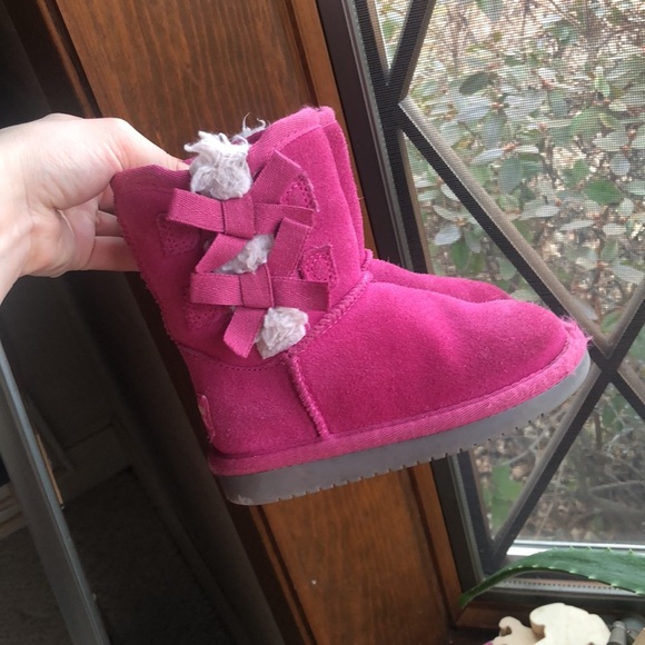 Koolaburra UGG Pink Bow Winter Boots - Picture 1 of 13